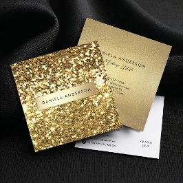 Glamour Gold Glitzer und Luxus Quadratische Visitenkarte