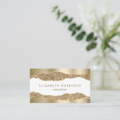 Glamour Gold Glitzer Visitenkarte (Stehend Vorderseite)