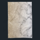 Glamour Gold Glitzer White Marble Ombre Geschirrtuch<br><div class="desc">Dieses elegante und glamouröse Design ist perfekt für die trendige und stilvolle Frau. Es zeigt ein Imitat mit funkelnd Glitzer-Sequin Gold und Weiß mit schwarzem Marmorstein-Muster ombre Farbverlauf. Es ist modern, mädchenhaft, hübsch und cool. ***WICHTIGE HINWEIS FÜR DESIGN: Für individuelle Designanfragen, wie z.B. passende Produktanfragen, Farbänderungen, Platzierungsänderungen oder andere Änderungswünsche,...</div>