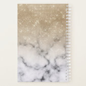 Glamour Gold Glitzer White Marble Ombre Monogram Planer (Rückseite)