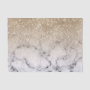 Glamour Gold Glitzer White Marble Ombre Seidenpapier