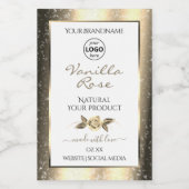 Glamour Gold Glitzer White Product Labels Logo Lebensmitteletikett (Einzelnes Label)