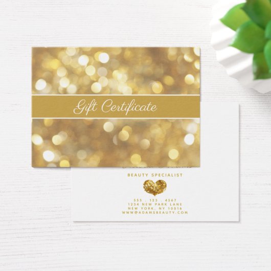 Glamour Gold Glitzern | Salon Gift Certificate (Schreibtisch)