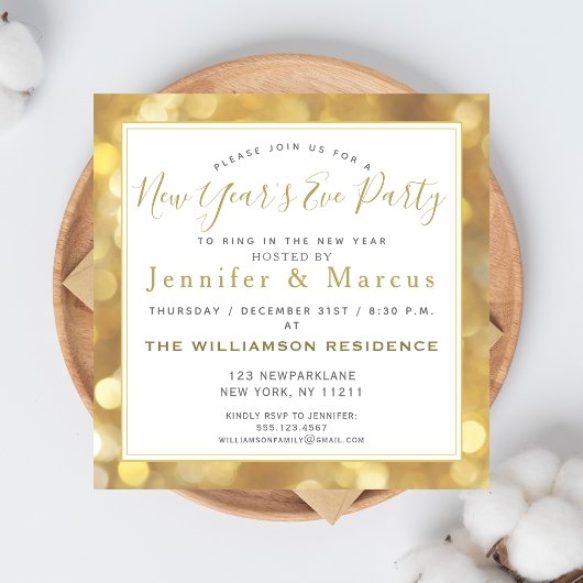 Glamour Gold Glitzern - Silvester Party Einladung
