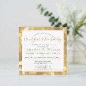 Glamour Gold Glitzern - Silvester Party Einladung (Stehend Vorderseite)