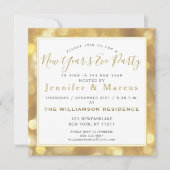 Glamour Gold Glitzern - Silvester Party Einladung (Vorderseite)