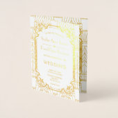 Glamour Gold Great Gatsby Art Deco Hochzeit Folienkarte (Vorderseite)
