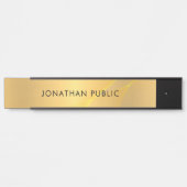 Glamour Gold Look Einfache Vorlage Elegant Türschild (Vorderseite )