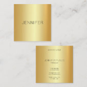 Glamour Gold Look Moderne Elegante einfache Vorlag Quadratische Visitenkarte (Vorne/Hinten)