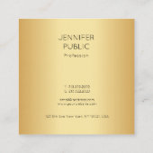 Glamour Gold Look Moderne Elegante Minimalistisch Quadratische Visitenkarte (Rückseite)