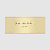 Glamour Gold Look Moderne elegante Vorlage Trendy Namensschild (Vorderseite)