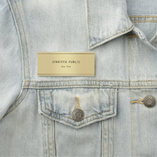 Glamour Gold Look Moderne elegante Vorlage Trendy Namensschild (Beispiel)