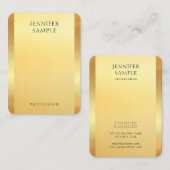 Glamour Gold Look Moderne elegante Vorlage Visitenkarte (Vorne/Hinten)