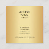 Glamour Gold Look Moderne Minimalistische Vorlage Quadratische Visitenkarte (Rückseite)