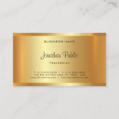 Glamour Gold Look Modernes Berufliches Elegantes L Visitenkarte (Rückseite)