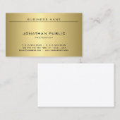 Glamour Gold Look Modernes, Cooles Minimalistische Visitenkarte (Vorne/Hinten)
