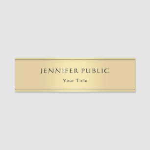 Glamour Gold Look Trendy Modern Template Namensschild