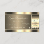 Glamour Gold mit leuchtend glänzenden Diamanten Visitenkarte (Rückseite)