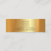 Glamour Gold Moderne Beautiful Schlicht Trending Mini Visitenkarte (Rückseite)