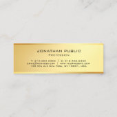 Glamour Gold Moderne, trendige, einfache Vorlage Mini Visitenkarte (Rückseite)