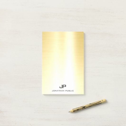 Glamour Gold Moderne Vorlage Elegant Trendy Post-it Klebezettel (Auf Schreibtisch)