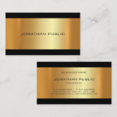 Glamour Gold Moderner Graceful Luxury Elegant Schl Visitenkarte (Vorne/Hinten)