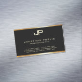 Glamour Gold Monogram Modern Elegant Template Magnetische Visitenkarte (Beispiel)
