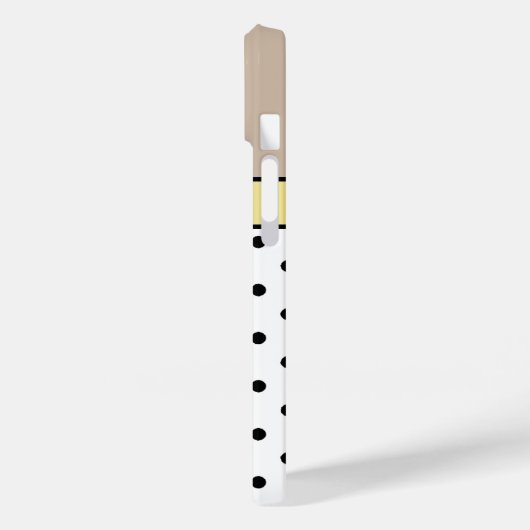 Glamour Gold Name Champagne & White Black Dot Case-Mate iPhone Hülle (Rückseite / Links)