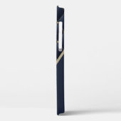 Glamour Gold Quilt Navy Muster Personalisiert Case-Mate iPhone Hülle (Rückseite / Links)