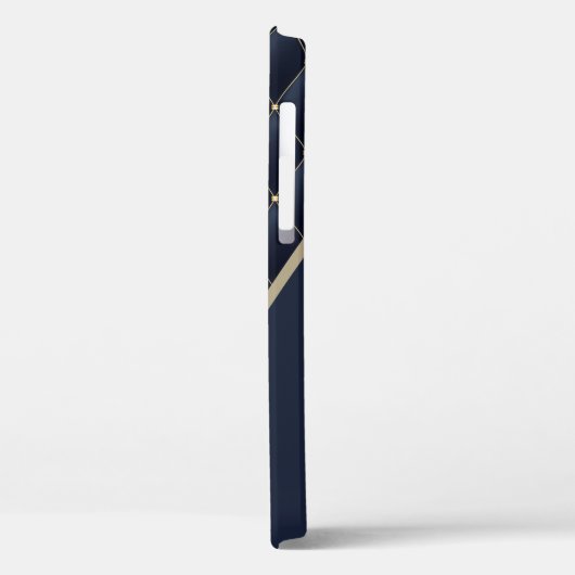 Glamour Gold Quilt Navy Muster Personalisiert Case-Mate iPhone Hülle (Rückseite / Links)
