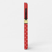 Glamour Gold Ribbon Tomato Red, White Polka Dots Case-Mate iPhone Hülle (Hinten/Links)