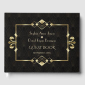 Glamour Gold Roaring 20's Art Déco Hochzeit Gästebuch (Vorderseite)