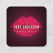 Glamour Gold Rose Lips Makeup Artist Quadratische Visitenkarte (Vorderseite)