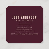 Glamour Gold Rose Lips Makeup Artist Quadratische Visitenkarte (Rückseite)