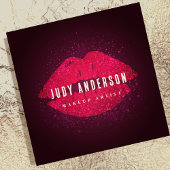 Glamour Gold Rose Lips Makeup Artist Quadratische Visitenkarte