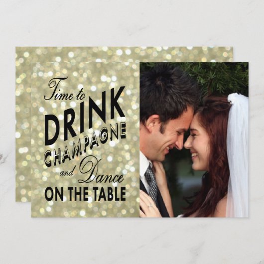 Glamour Gold Save the Date (Vorne/Hinten)