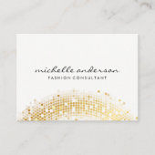 Glamour Gold Sequin White Gray Visitenkarte (Vorderseite)