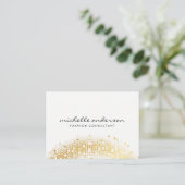 Glamour Gold Sequin White Gray Visitenkarte (Stehend Vorderseite)