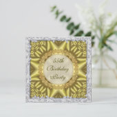 Glamour Gold & Silber 55. Geburtstagsparty Einladung (Stehend Vorderseite)