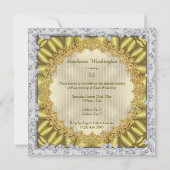Glamour Gold & Silber 55. Geburtstagsparty Einladung (Rückseite)