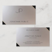 Glamour Gold Silver Elegante Monogram Modern Visitenkarte (Vorne/Hinten)