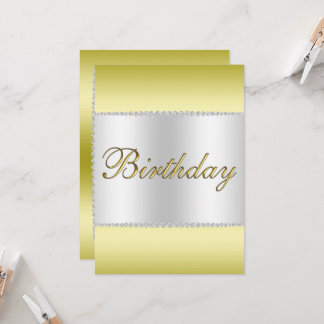 Glamour Gold, Silver & Gemis zum Geburtstag Einladung