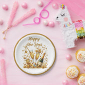 Glamour Gold Sparkle Silvester Pappteller (Party)