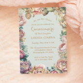 Glamour Gold Sparkone Blume Quinceanera Einladung