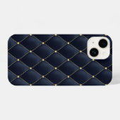 Glamour Gold Stud Navy gequiltes Muster iPhone Hülle (Rückseite (Horizontal))