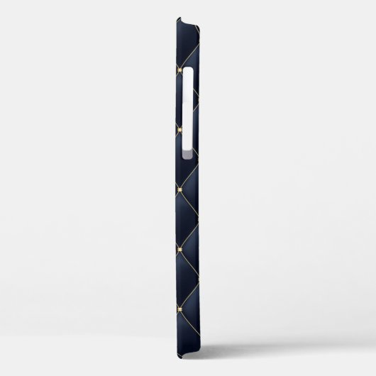 Glamour Gold Stud Navy Quilter Muster Case-Mate iPhone Hülle (Rückseite / Links)