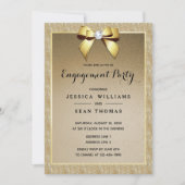 Glamour Gold & Stylish Gem Verlobung Einladung (Vorderseite)