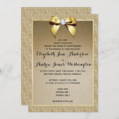 Glamour Gold & Stylish Gem Wedding Einladung (Vorne/Hinten)