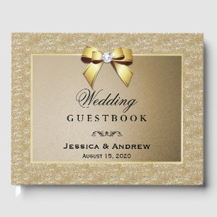 Glamour Gold & Stylish Gem Wedding Gästebuch