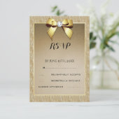 Glamour Gold & Stylish Gem Wedding RSVP Karte (Stehend Vorderseite)